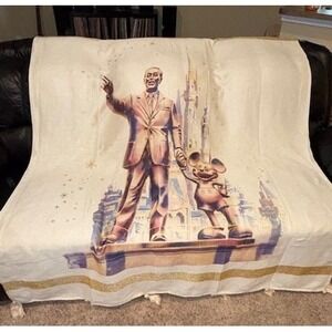 DISNEY 50th Anniversary Parks Exclusive Throw/Blanket 72"x60" ~Walt &‎ Mickey
